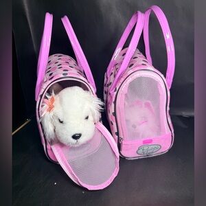 Pucci Pups plush dog carrier set